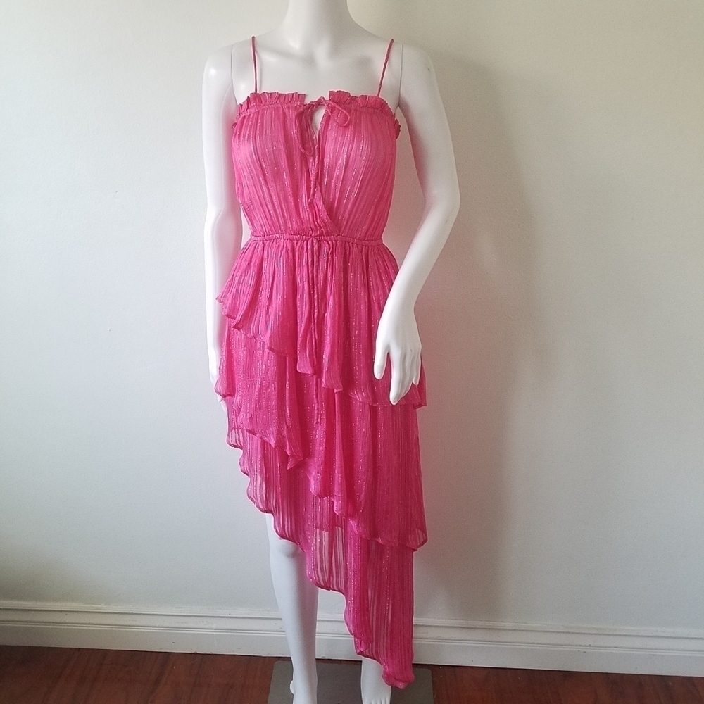 𝅺Tularosa Camellia Dress in Raspberry Sorbet Barbiecore Size XXS - Picture 3 of 14